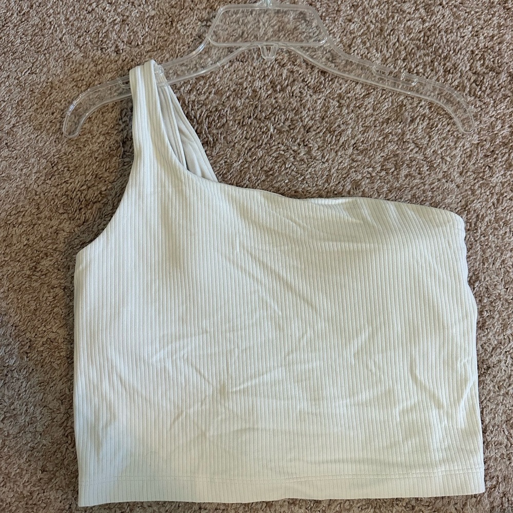 Lululemon cream align tank one shoulder size 6